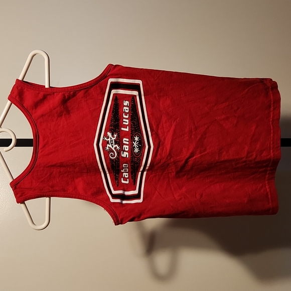 Cabo San Lucas gecko art red small tank top - Picture 2 of 2
